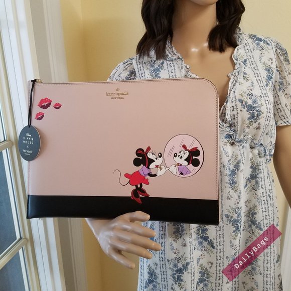 kate spade Bags Kate Spade Lzip Minnie Mouse Laptop Case Beige